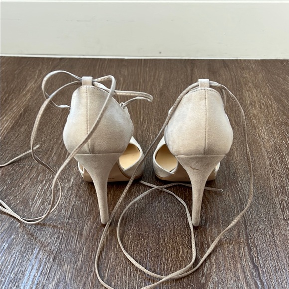 Cream Lace-Up Stiletto Heels - Made in Italy - Picture 4 of 7